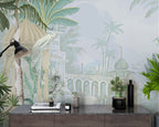 Royal Elephant Wallpaper : Tropical Jungle and Palace Mural - View 4