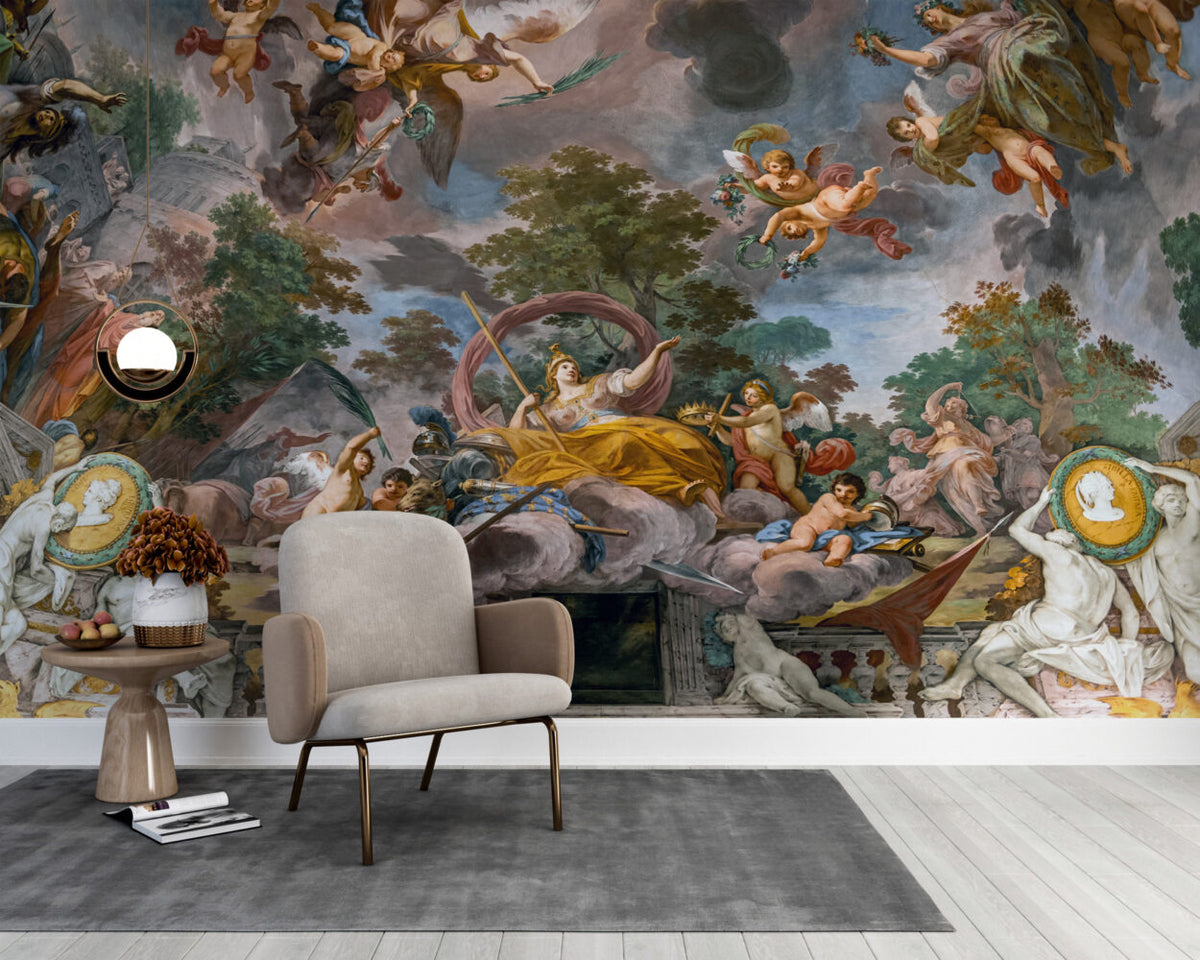 Classical Fresco Wallpaper : Baroque Triumph Painting Mural - View 3