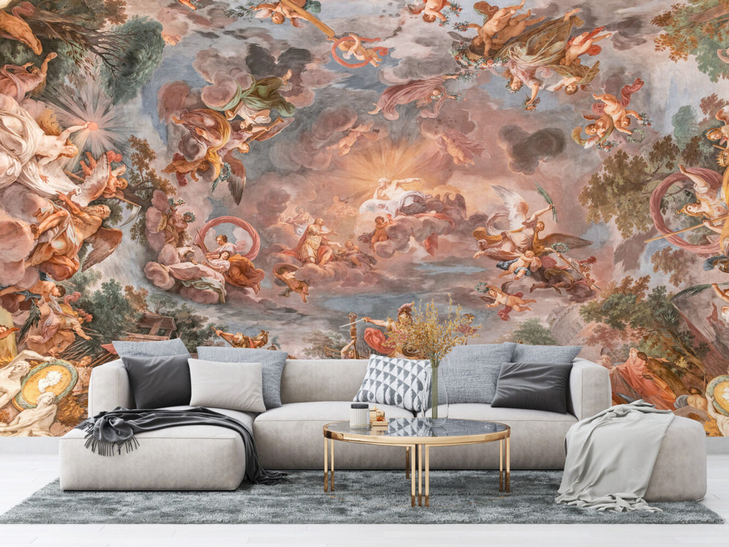 Baroque Fresco Wallpaper : Classical Ceiling Painting Mural
