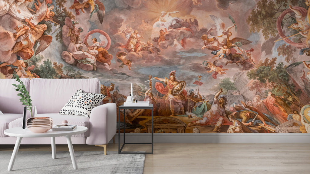 Baroque Fresco Wallpaper : Classical Ceiling Painting Mural - View 2