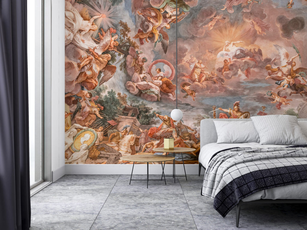 Baroque Fresco Wallpaper : Classical Ceiling Painting Mural - View 3