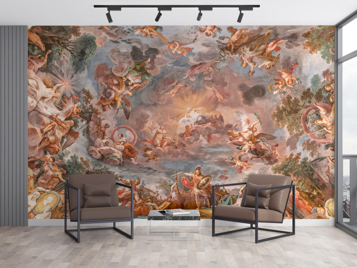 Baroque Fresco Wallpaper : Classical Ceiling Painting Mural - View 4