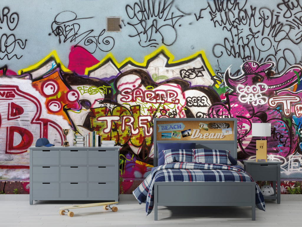 Street Graffiti Wallpaper : Colorful Spray Paint Wall Mural - View 5