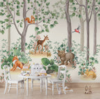 Woodland Fawn Wallpaper : Cute Forest Animals Kids Mural