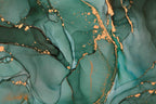 Green Gold Marble Wallpaper : Emerald Alcohol Ink Mural - flat design
