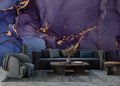 Purple Alcohol Ink Wallpaper : Blue and Violet Gold Marble Mural
