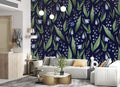 Snowdrop Wallpaper : Navy Lily of the Valley Pattern