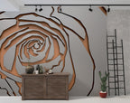 3D Rose Cut Out Wallpaper : Mink Paper Rose Mural - View 2