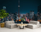 Toronto Skyline Wallpaper : Night City Lights Mural - View 4