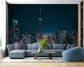 Toronto Skyline Wallpaper : Night City Lights Mural