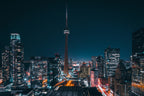 Toronto Skyline Wallpaper : Night City Lights Mural - View 2