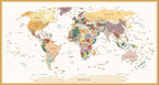 Political World Map Wallpaper : Colorful Countries Atlas Mural - flat design