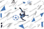 Soccer Player Wallpaper : Blue Bicycle Kick Kids Mural - View 2