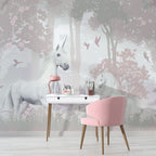 Unicorn Forest Wallpaper : Pastel Fantasy Kids Mural - View 3
