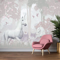 Unicorn Forest Wallpaper : Pastel Fantasy Kids Mural