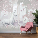 Unicorn Forest Wallpaper : Pastel Fantasy Kids Mural