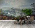 River Valley Landscape Wallpaper : Vintage Sailing Boats Mural