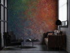 Teal and Copper Abstract Wallpaper : Painterly Texture Mural - View 3