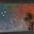 Teal and Copper Abstract Wallpaper : Painterly Texture Mural