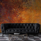 Gold and Copper Abstract Wallpaper : Textured Painted Wall Mural - View 3