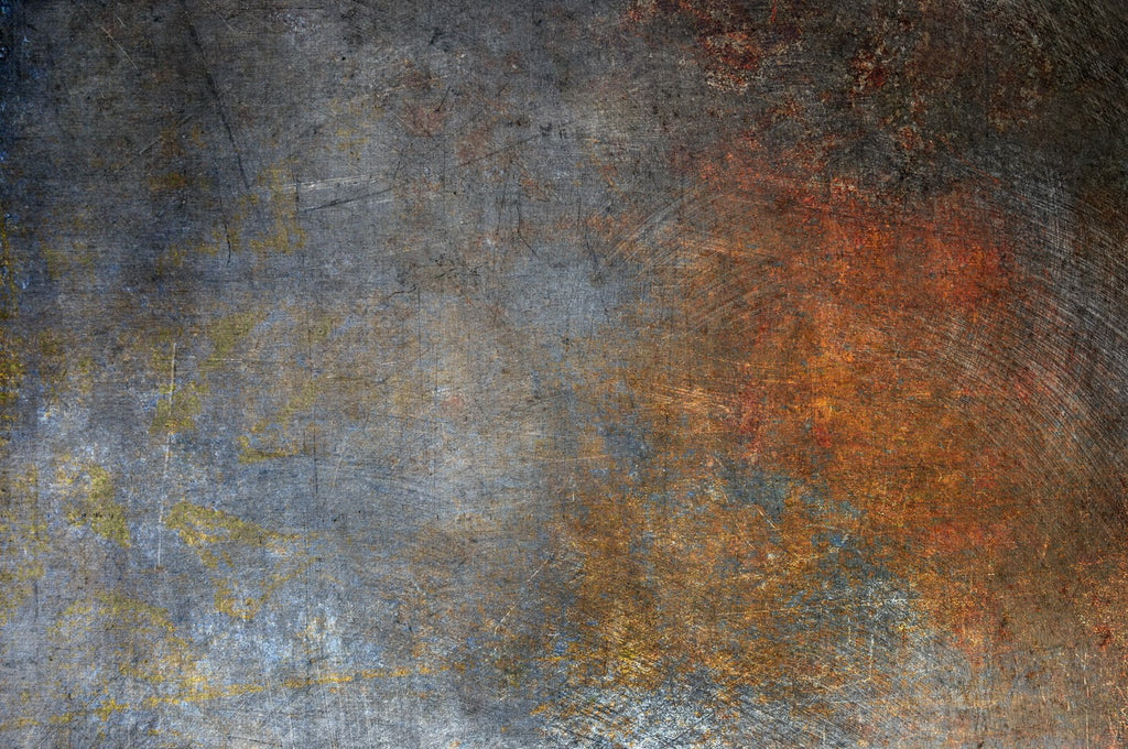 Blue and Copper Concrete Wallpaper : Industrial Texture Mural - flat design