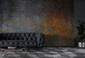 Blue and Copper Concrete Wallpaper : Industrial Texture Mural