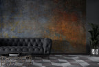 Blue and Copper Concrete Wallpaper : Industrial Texture Mural