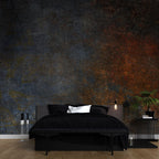 Blue and Copper Concrete Wallpaper : Industrial Texture Mural - View 4