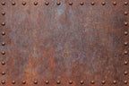 Rusted Metal Wallpaper : Riveted Iron Plate Mural - flat design
