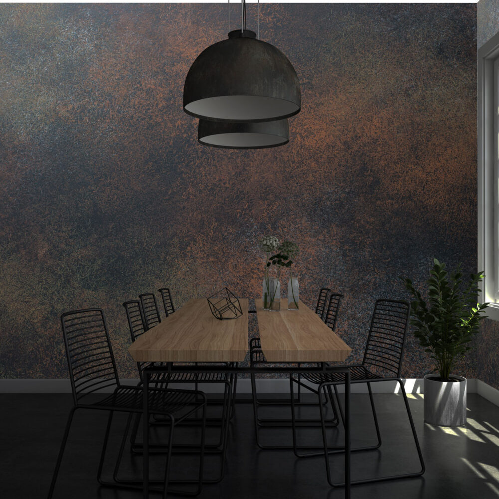 Black Copper Concrete Wallpaper : Raw Industrial Texture Mural - View 5