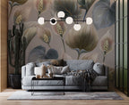 Peace Lily Wallpaper : Soft Painted Calla Pattern Mural - View 3