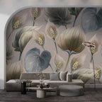 Peace Lily Wallpaper : Soft Painted Calla Pattern Mural - View 4