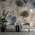 Peace Lily Wallpaper : Soft Painted Calla Pattern Mural