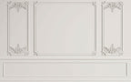 Classic Wall Panel Wallpaper : Grey Moulding Effect Mural - flat design