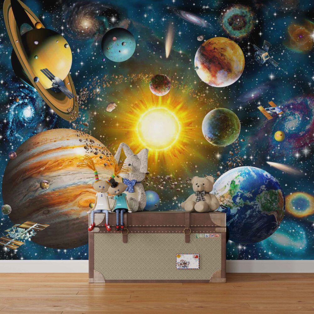 Solar System Wallpaper : Planets and Galaxy Kids Mural - View 4