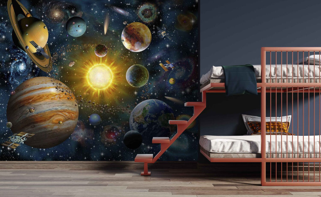 Solar System Wallpaper : Planets and Galaxy Kids Mural - View 3