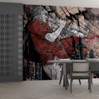Jazz Trumpet Wallpaper : Street Musician Sketch Art Mural - View 2