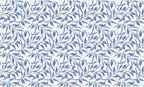 Blue Watercolor Leaf Wallpaper : Periwinkle Branch Pattern Mural - flat design