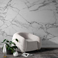 Carrara Marble Wallpaper : White and Grey Stone Mural
