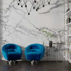 Carrara Marble Wallpaper : White and Grey Stone Mural - View 3