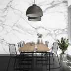 Carrara Marble Wallpaper : White and Grey Stone Mural - View 2