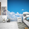 Blue Sky with Clouds Wallpaper : Bright Cumulus Ceiling Mural