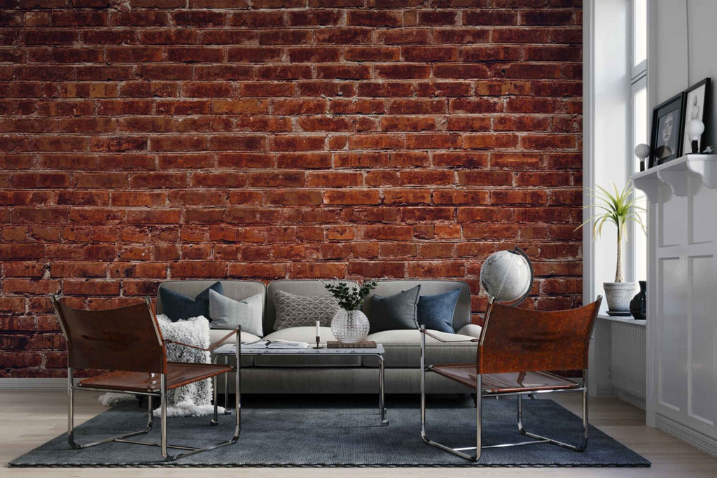 Red Brick Wallpaper : Classic Brick Wall Mural - View 2