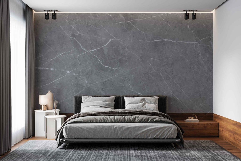 Grey Marble Wallpaper : Natural Stone Texture Mural - View 2