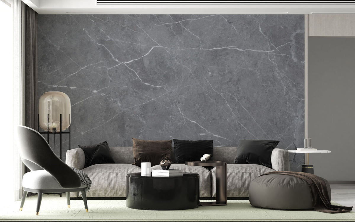 Grey Marble Wallpaper : Natural Stone Texture Mural - View 3