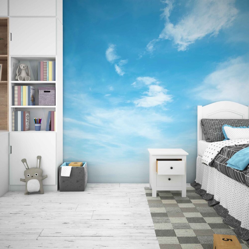 Blue Sky Wallpaper : Light Clouds Ceiling Mural - View 2