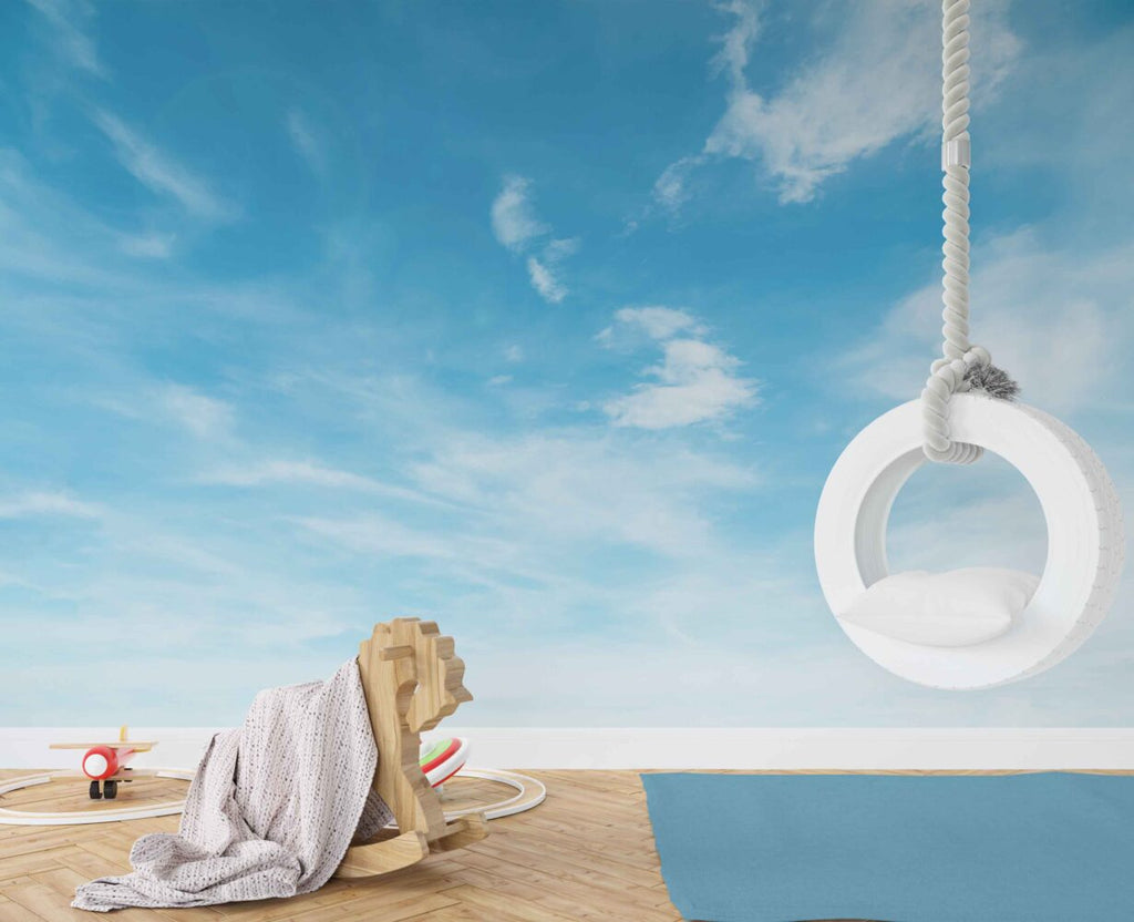 Blue Sky Wallpaper : Light Clouds Ceiling Mural - View 3