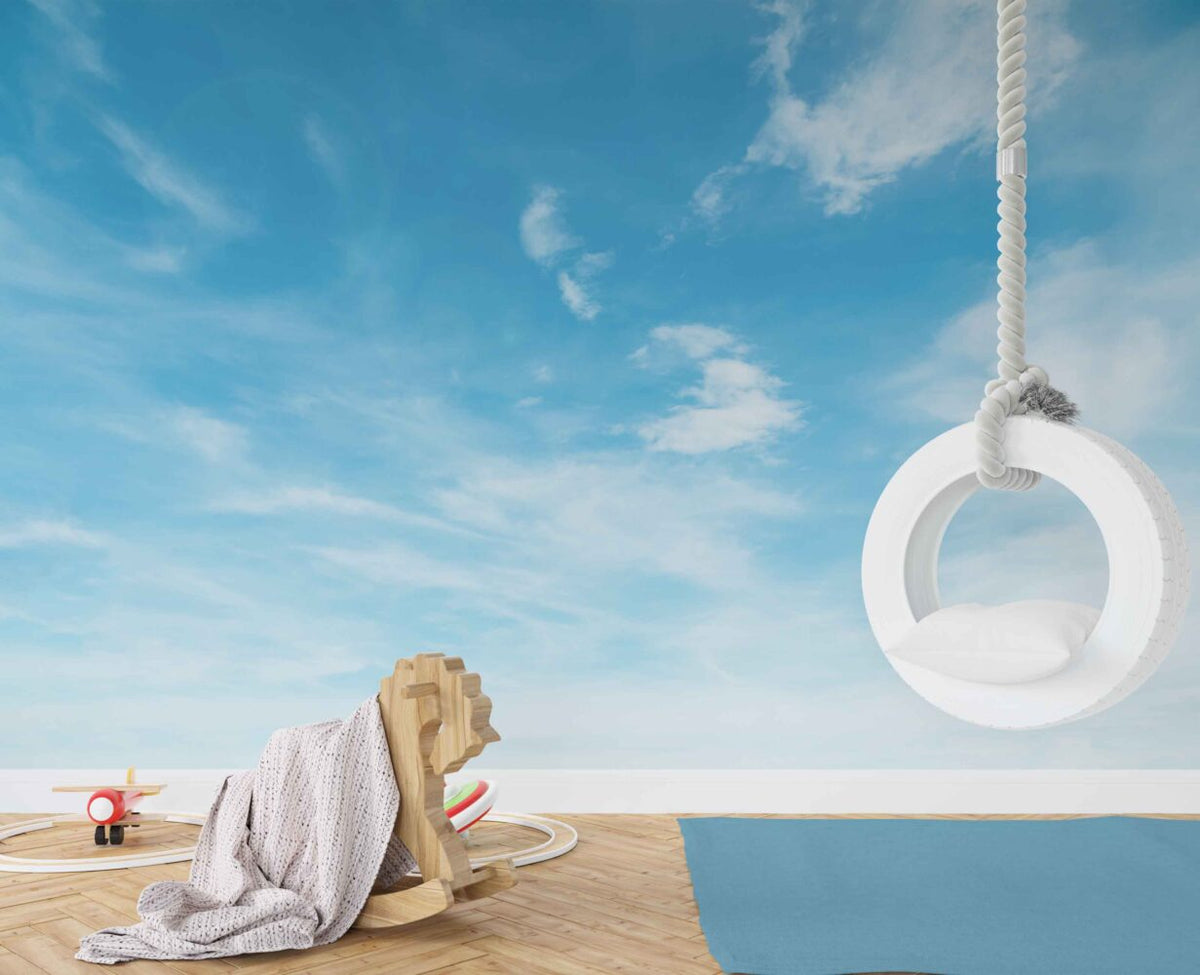 Blue Sky Wallpaper : Light Clouds Ceiling Mural - View 3