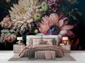 Dark Dahlia Wallpaper : Oversized Moody Floral Mural