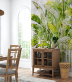 Green Banana Leaf Wallpaper : Watercolor Tropical Mural - View 2